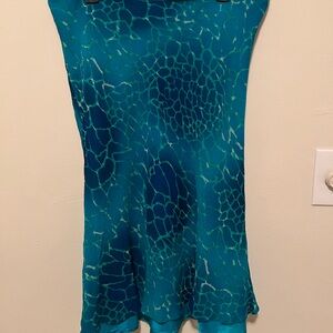 Russell Scott Patterned Blue Midi Skirt